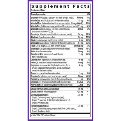 Imagen de la etiqueta de suplementos mostrando detalles nutricionales