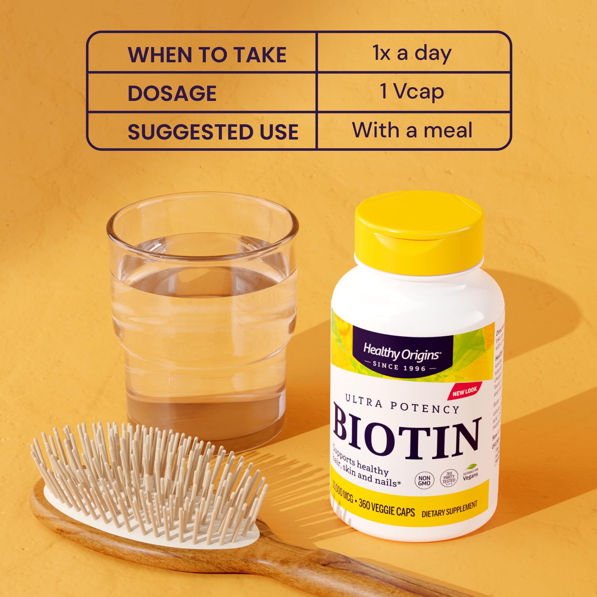 Etiqueta suplemento Healthy Origins Biotina 10000 mcg
