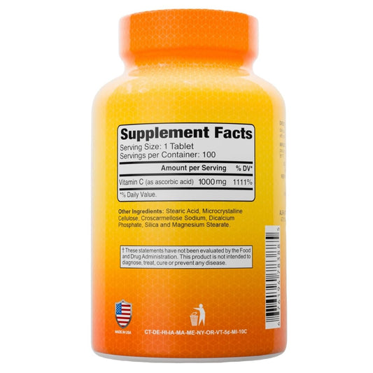 Etiqueta trasera ALFA VITAMINS vitamina c tabletas