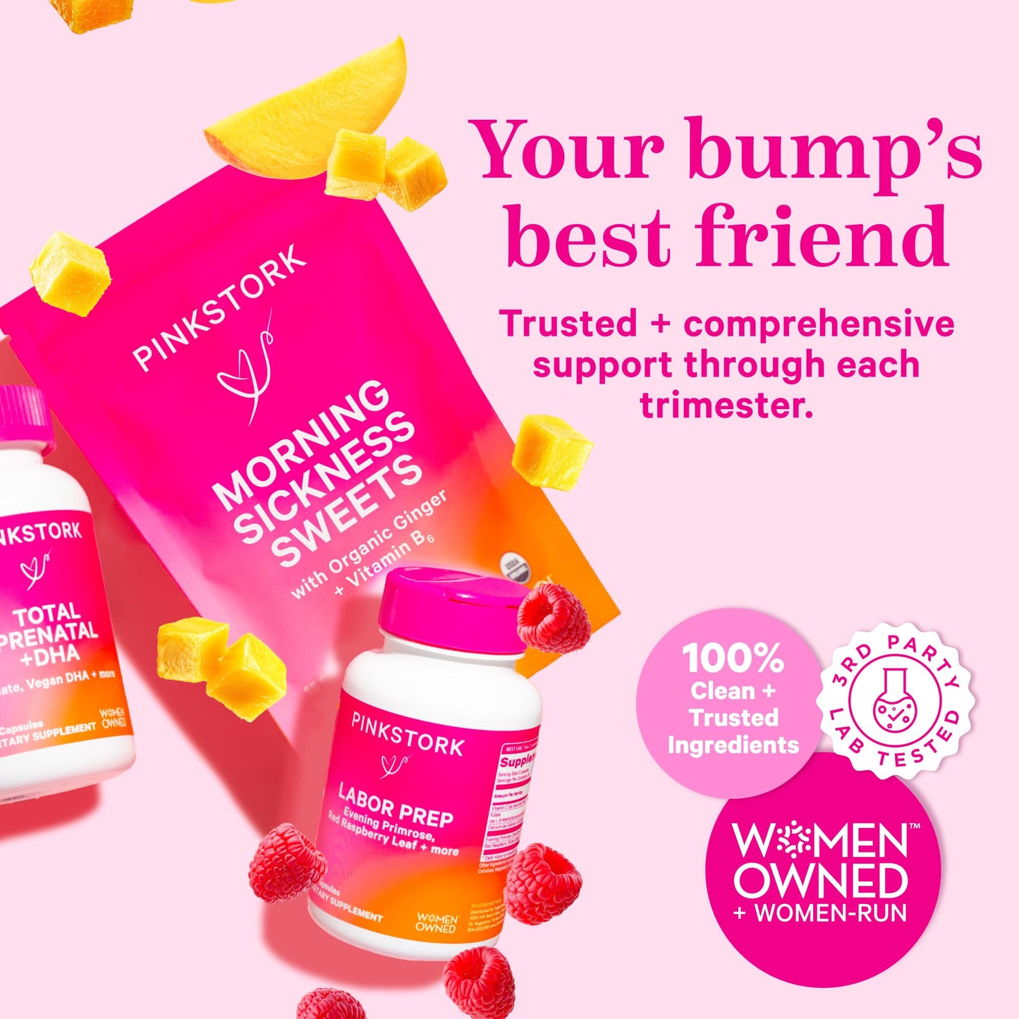 Etiqueta trasera suplemento Pink Stork Total Prenatal