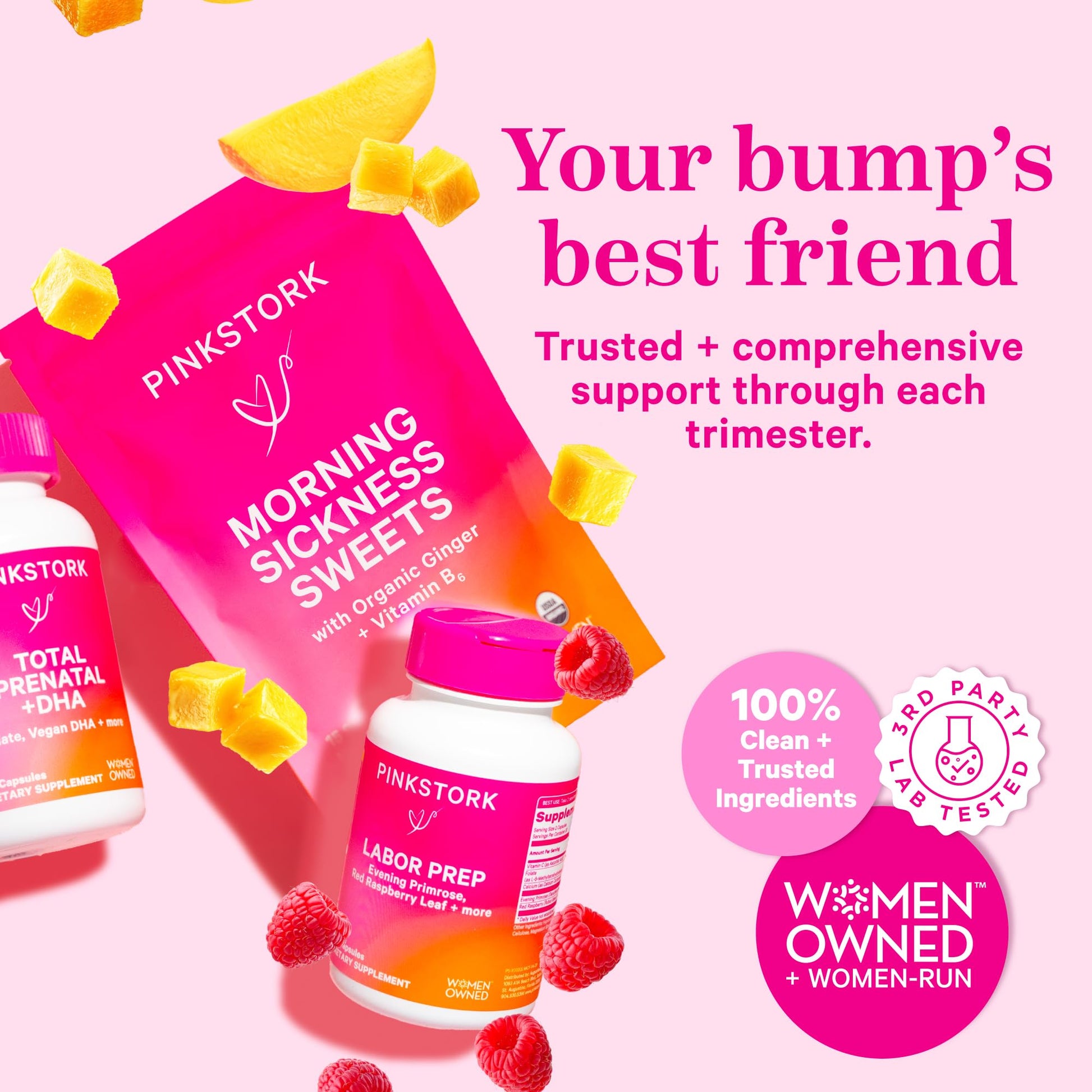 Etiqueta trasera suplemento Pink Stork Total Prenatal