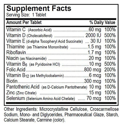 Etiqueta trasera dialyvite 800 ultra d multivitamínico