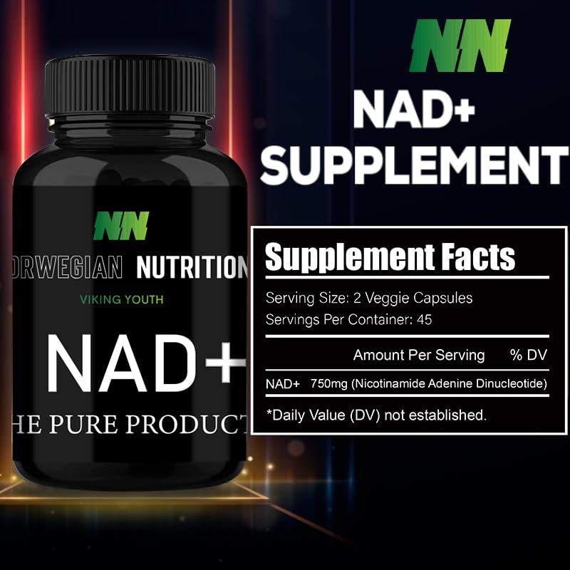 Etiqueta trasera suplemento Norwegian Nutrition NAD+