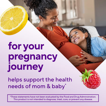 Etiqueta Vitafusion vitaminas gummy prenatales embarazo