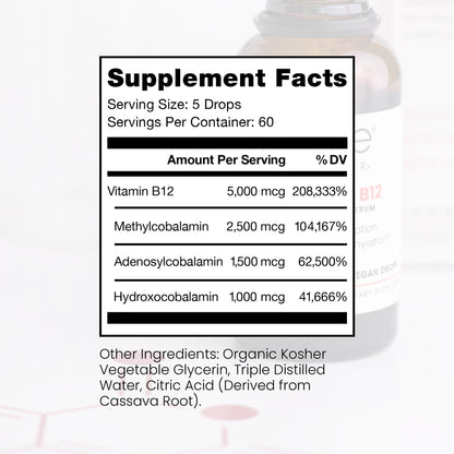 Etiqueta de vitamina B12 vegana Sublingual Pure TheraPro Rx