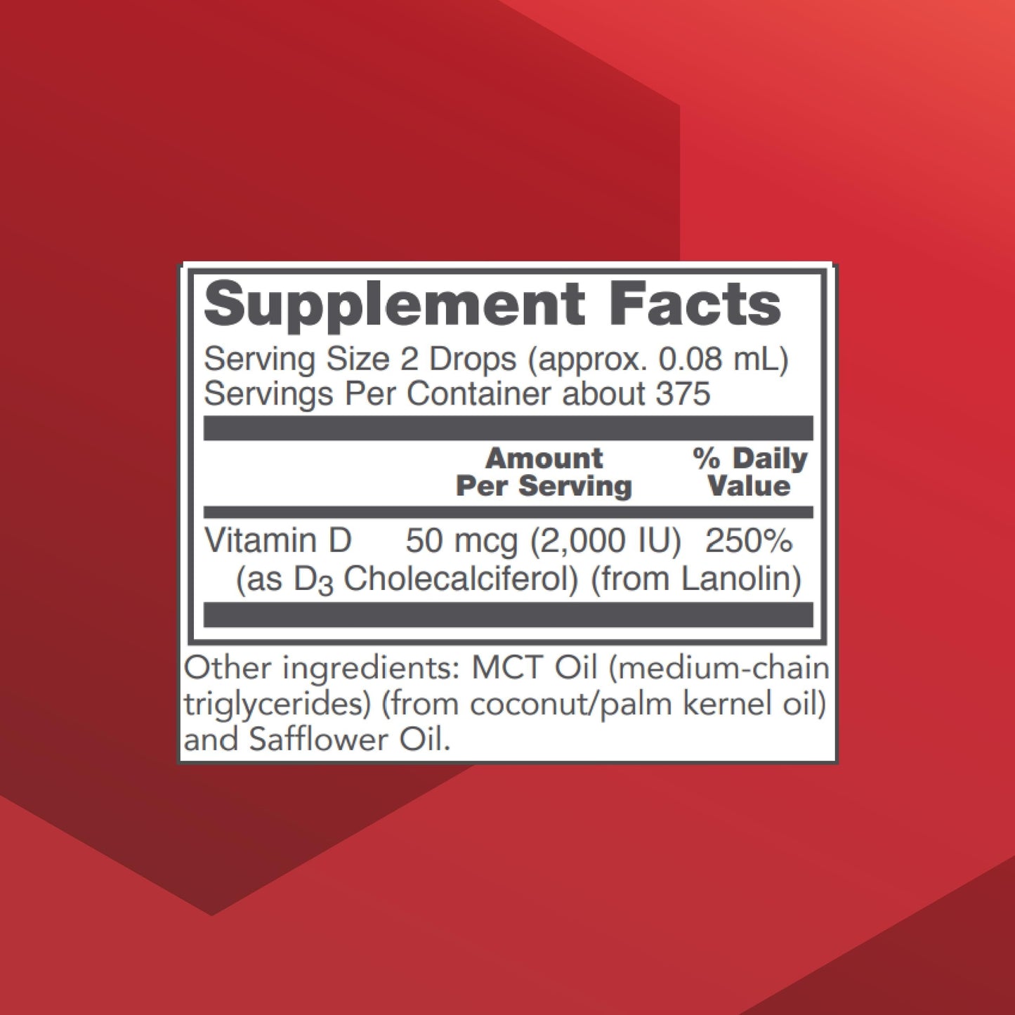 Etiqueta del producto vitamina D3 2000 UI de PROTOCOL FOR LIFE BALANCE