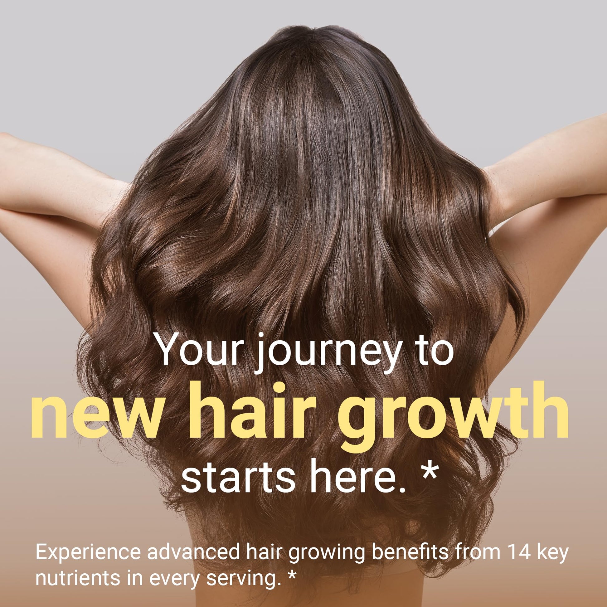 Etiqueta vitaminas para cabello con ingredientes esenciales y minerales
