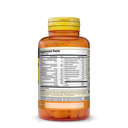 Etiqueta del producto Vitrum 50+ para adultos mayores