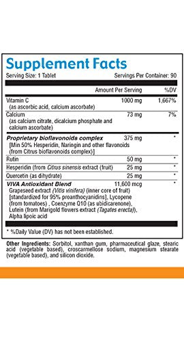 Etiqueta Viva Vitamins Completo C 1000 mg antioxidante