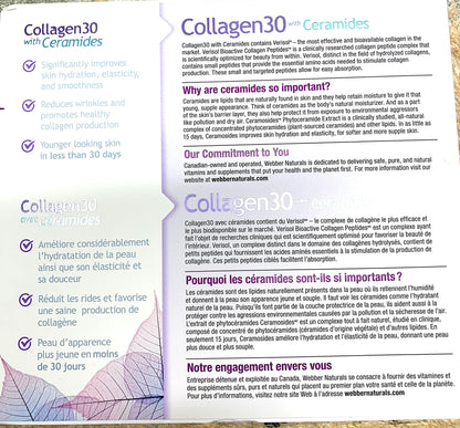 Etiqueta Webber Naturals Colágeno 30 con biotina