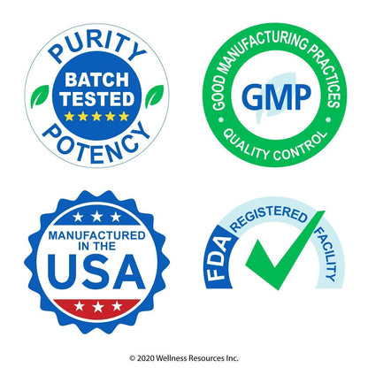 Etiquetas de calidad y certificación de Wellness Resources USA