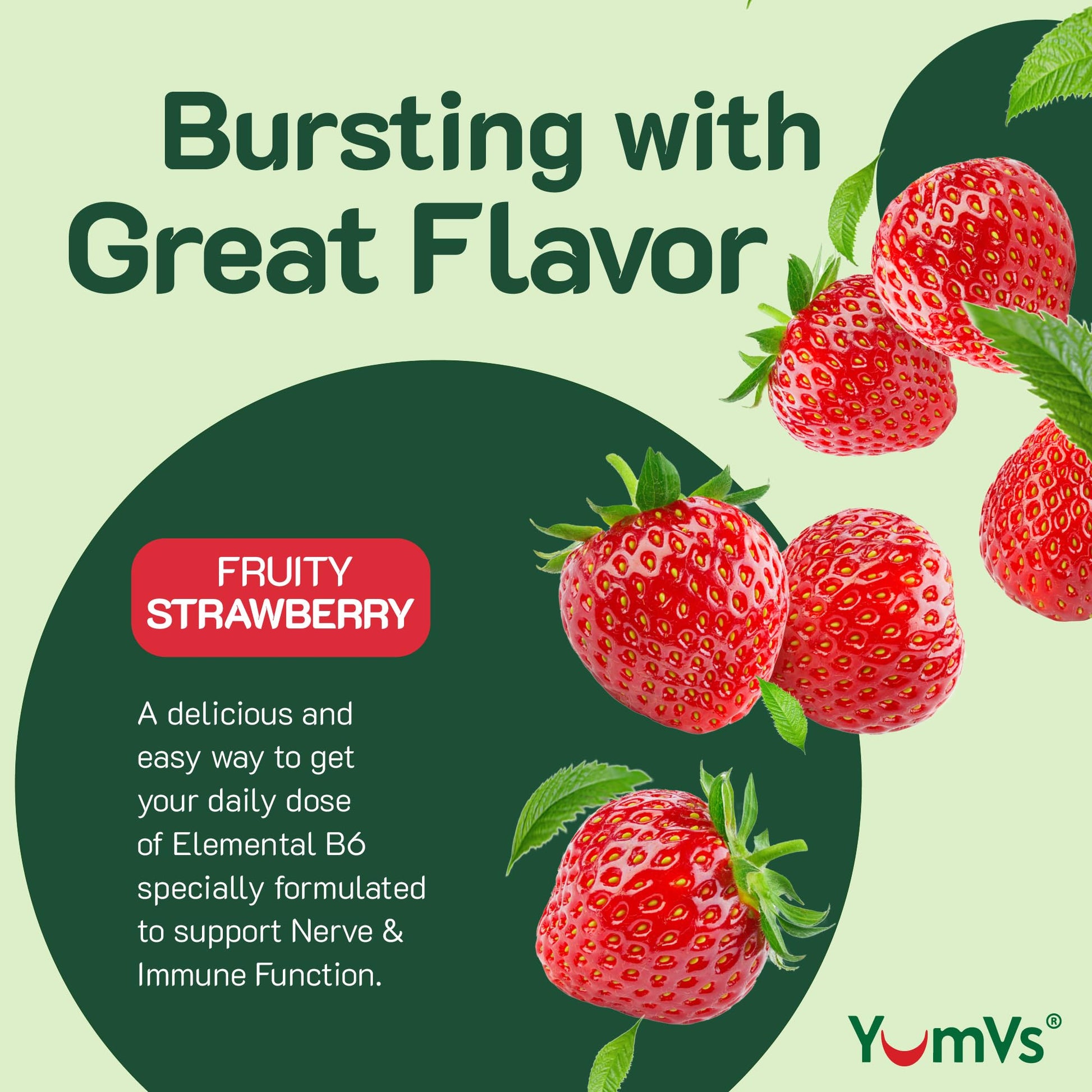 Etiquetas gomitas YUM-V'S vitamina B6 alta potencia sabor fresa