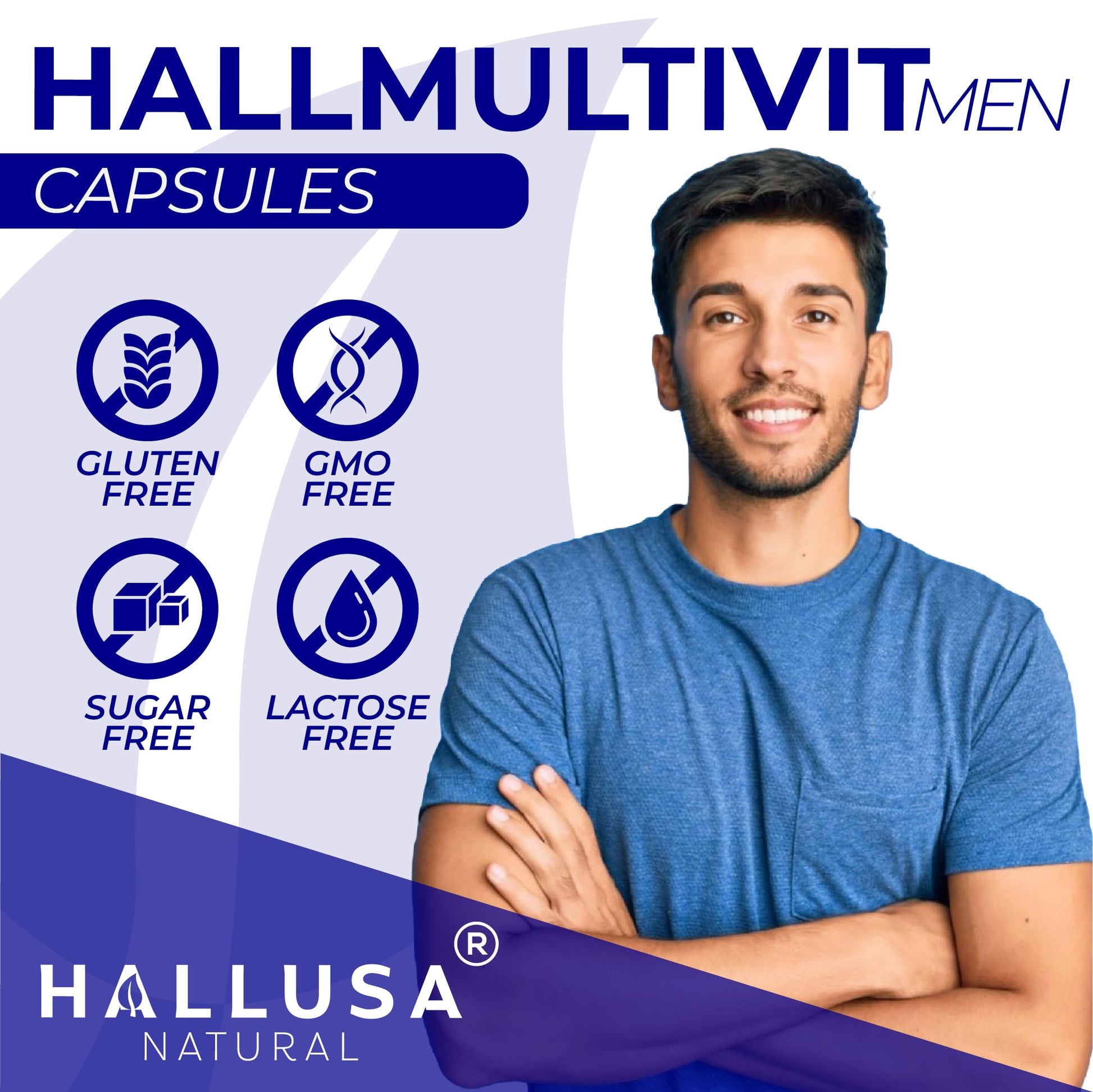Etiquetas del producto HallMulvit Men multivitaminas