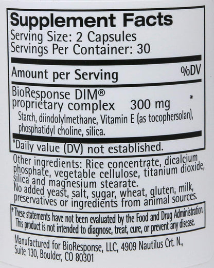 Etiquetas de los ingredientes de BioResponse DIM