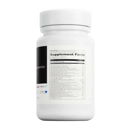 Etiquetas de ingredientes de multivitamínico para mujeres
