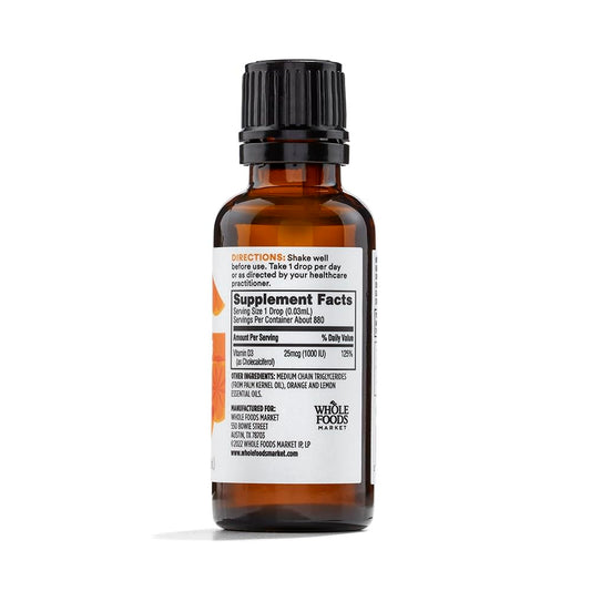 Etiquetas e ingredientes de Vitamina D3 Cítrica 365.