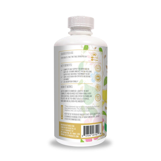 Etiquetas del multivitamínico líquido para mujeres ACTIF
