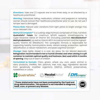 Detalle etiquetas vitaminas complejas B Pure TheraPro Rx