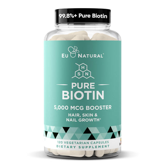 Eu Natural Biotina 5000 mcg cápsulas veganas para cabello y piel
