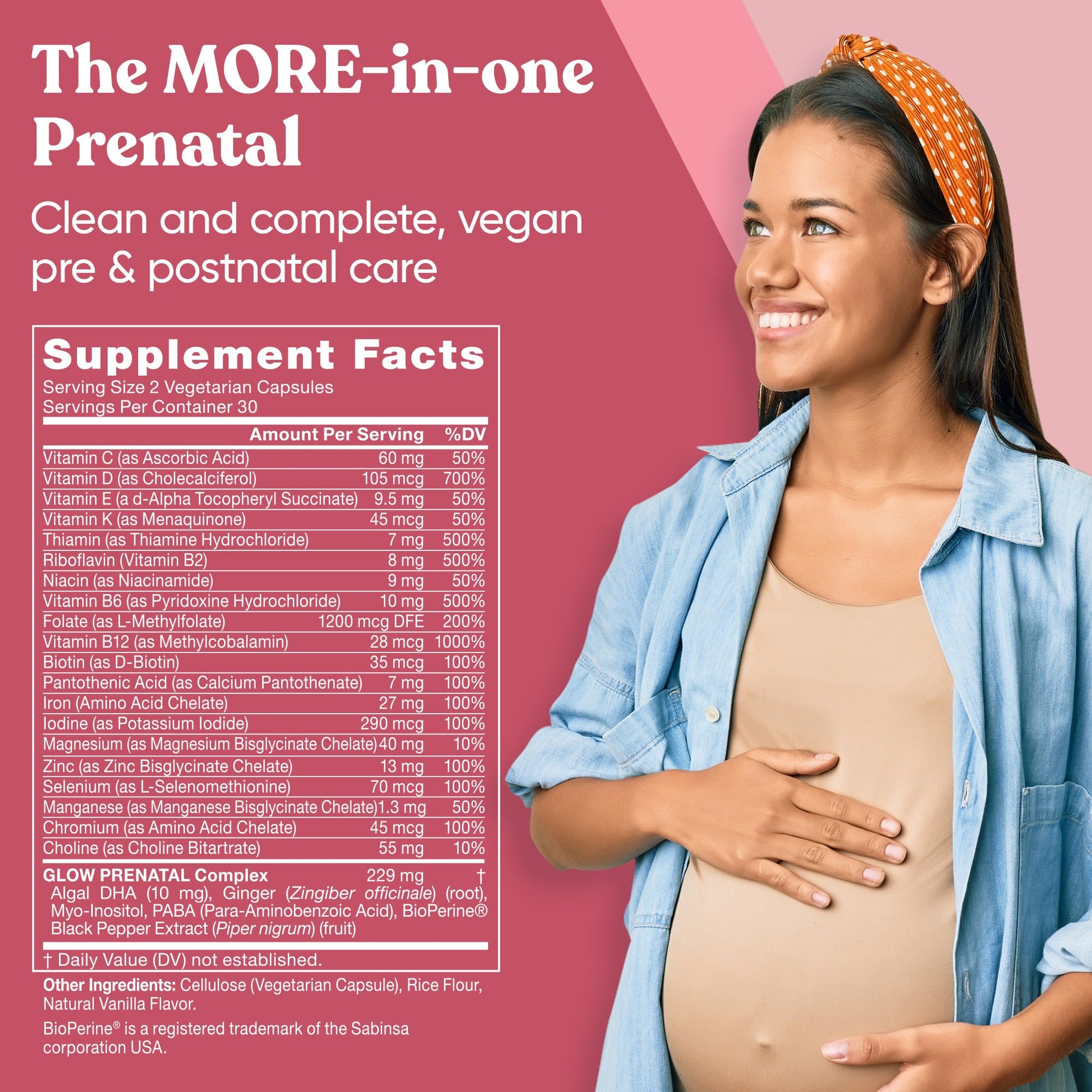 Etiqueta Eu Natural paquete prenatal multivitaminas y probióticos mujeres