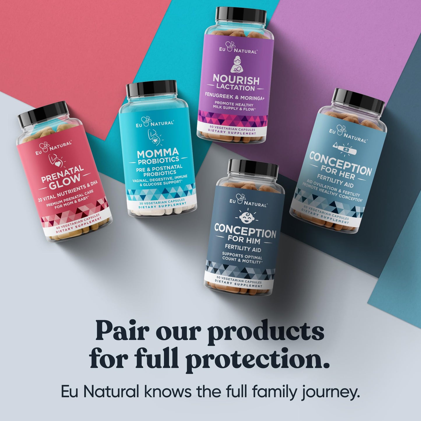 Paquete prenatal Eu Natural cápsulas multivitaminas y probióticos mujer
