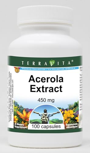 Extracto Acerola 450 mg TerraVita suplemento 100 cápsulas botella