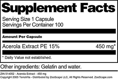 Extracto de acerola cápsulas naturales TerraVita para salud