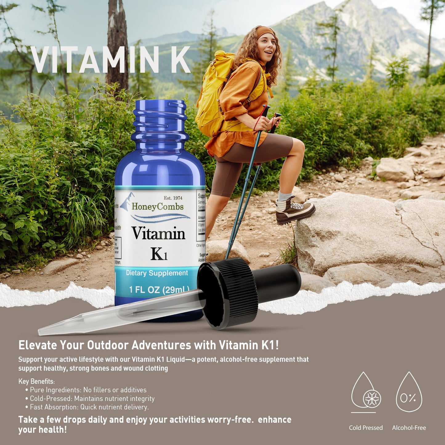 Extracto líquido de vitamina K1 HoneyCombs para uso vegano