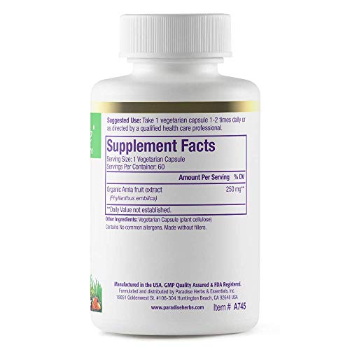 Extracto orgánico Amla con vitamina C Paradise Herbs