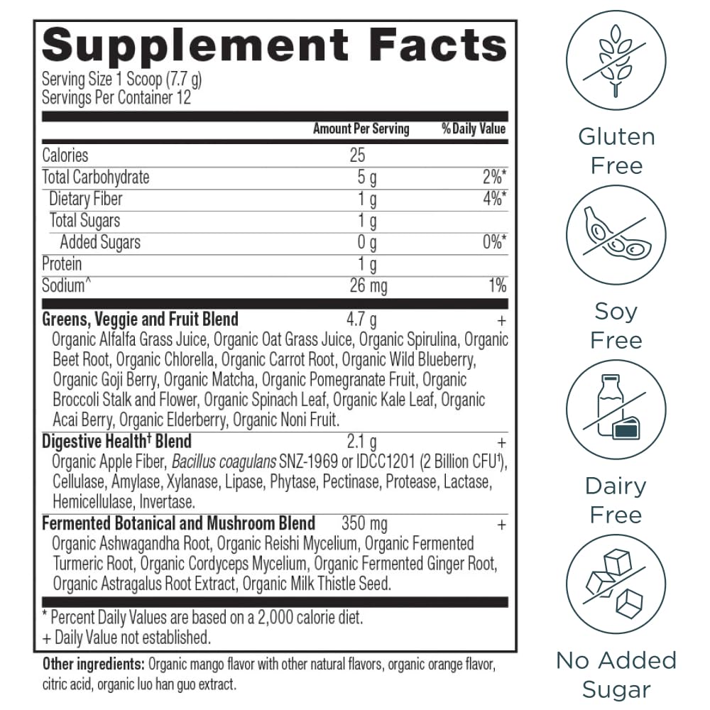 Extractos orgánicos y suplemento de vitaminas multivitamínico