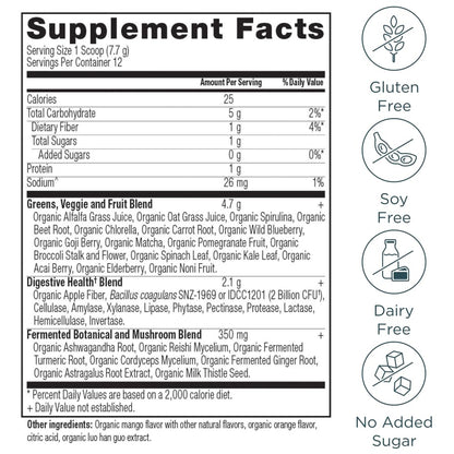Extractos orgánicos y suplemento de vitaminas multivitamínico