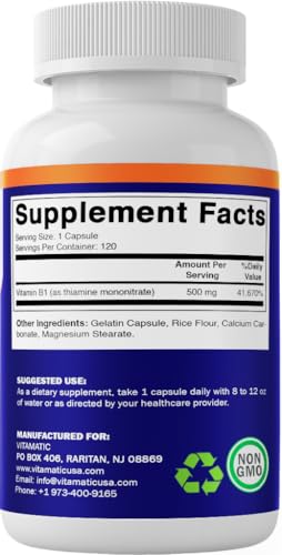 Fabricación USA suplementos Vitamatic vitamina B1