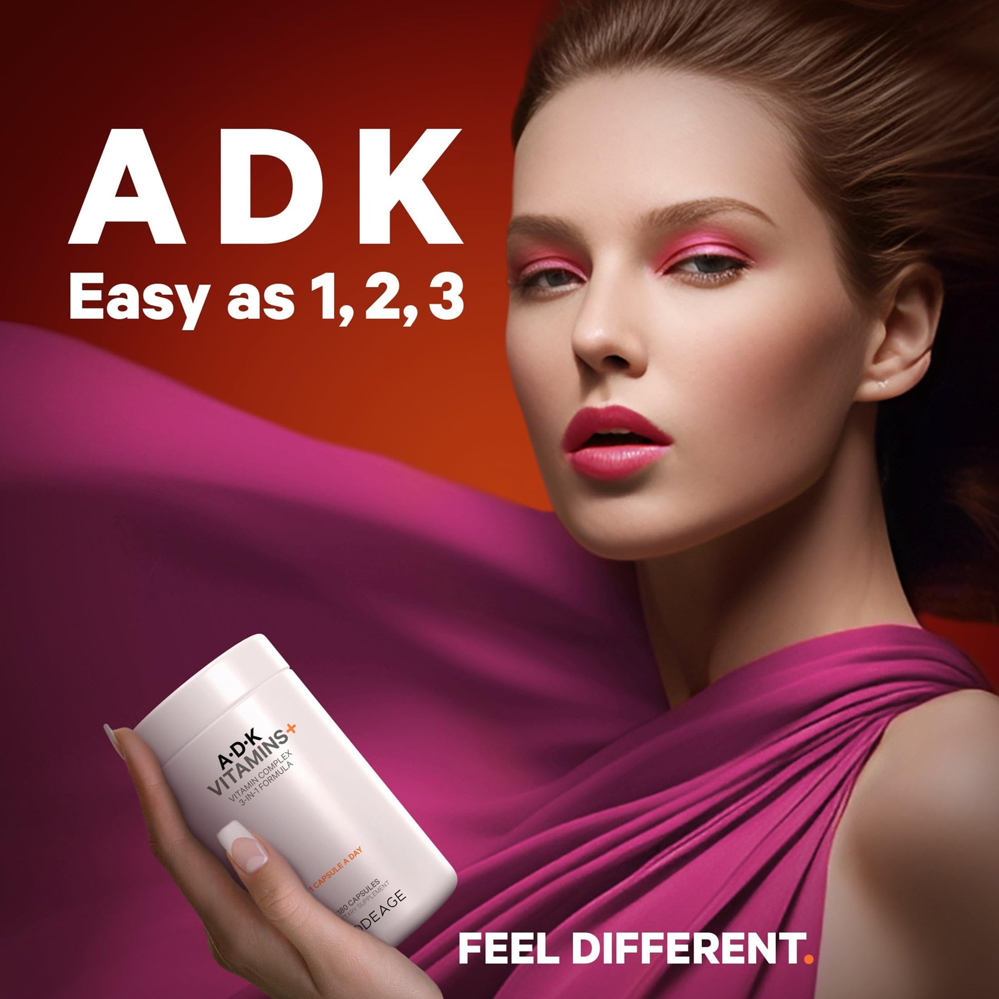 Fácil como 1,2,3 - Vitaminas ADK Codeage.