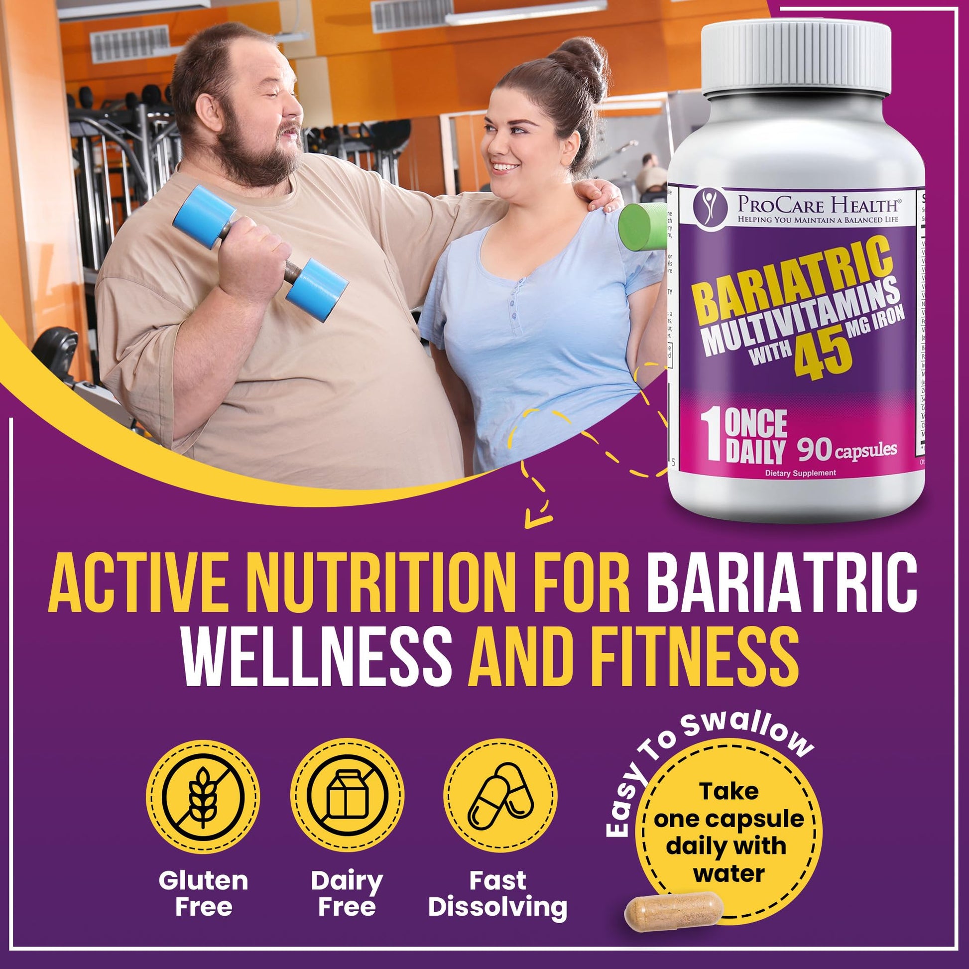 fácil de tragar cápsula multivitamínica procare health