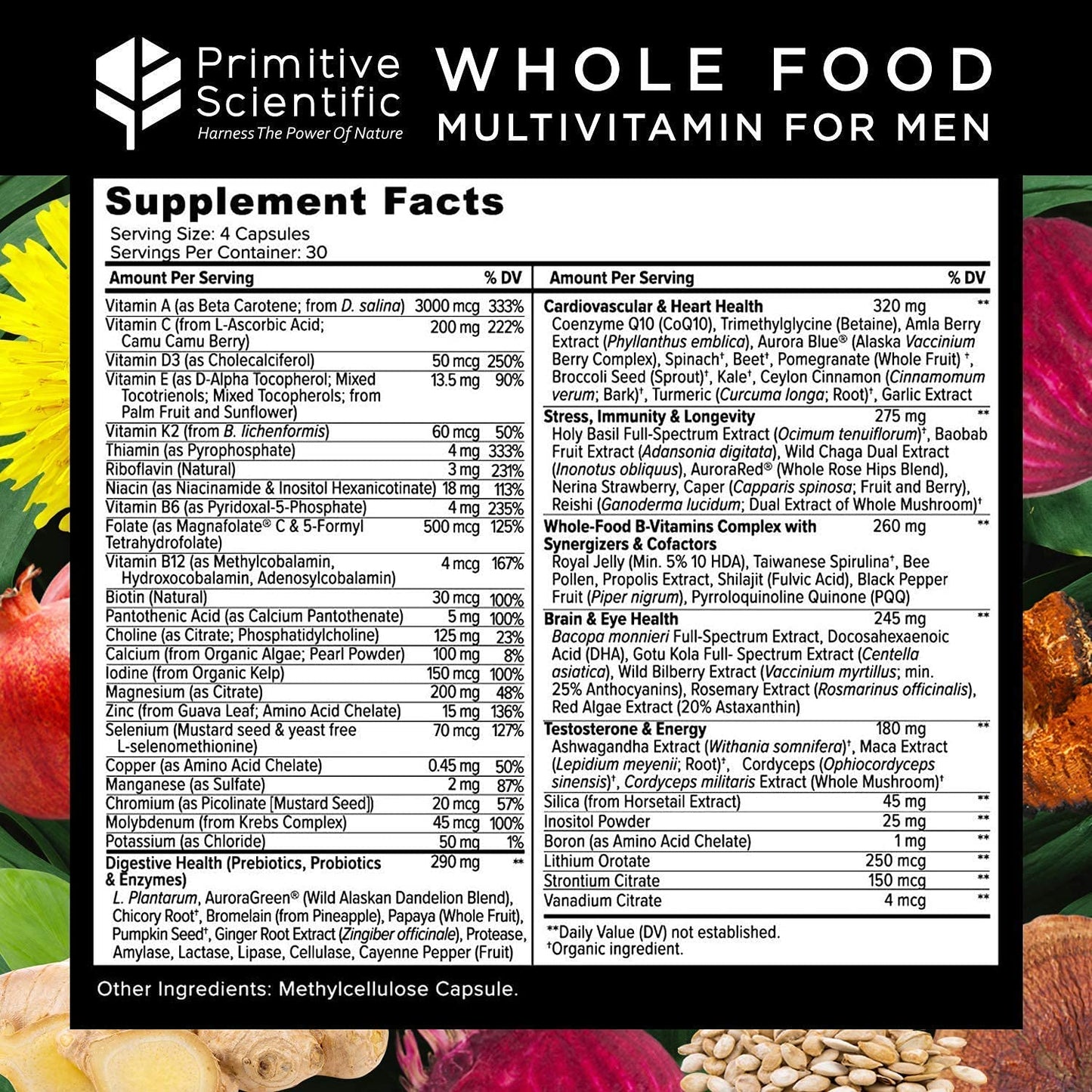 Factores nutricionales, multivitaminas whole food