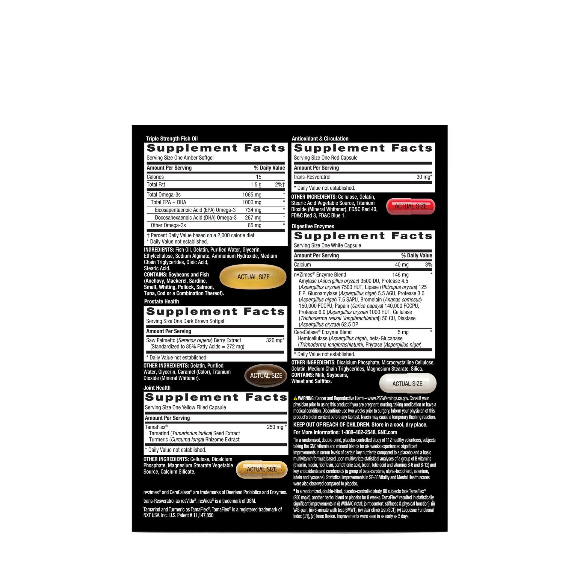 Factores de suplementación del GNC Mega Men Whole Body