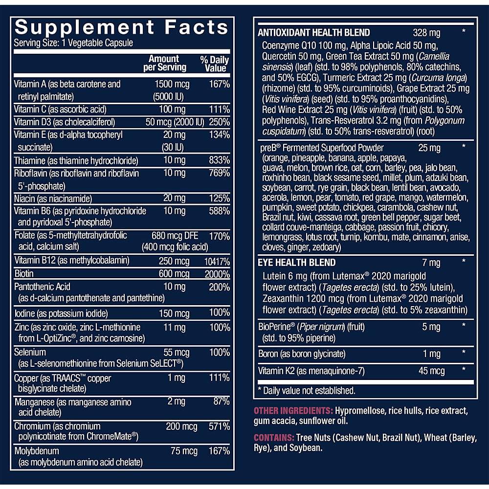 Facts Nutrientes Multivitaminas Mujeres 50+