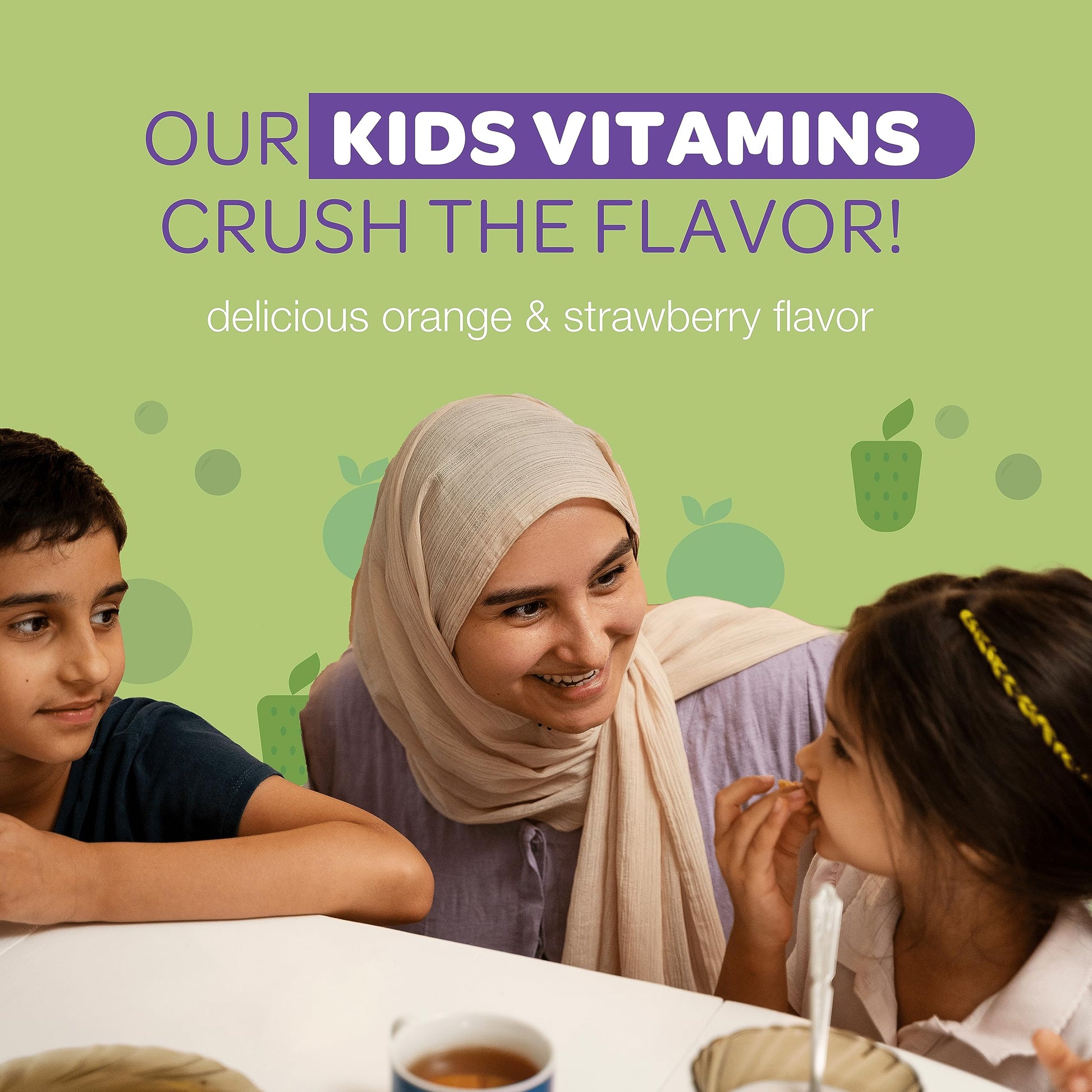Familia disfrutando de gomitas Noor Vitamins.