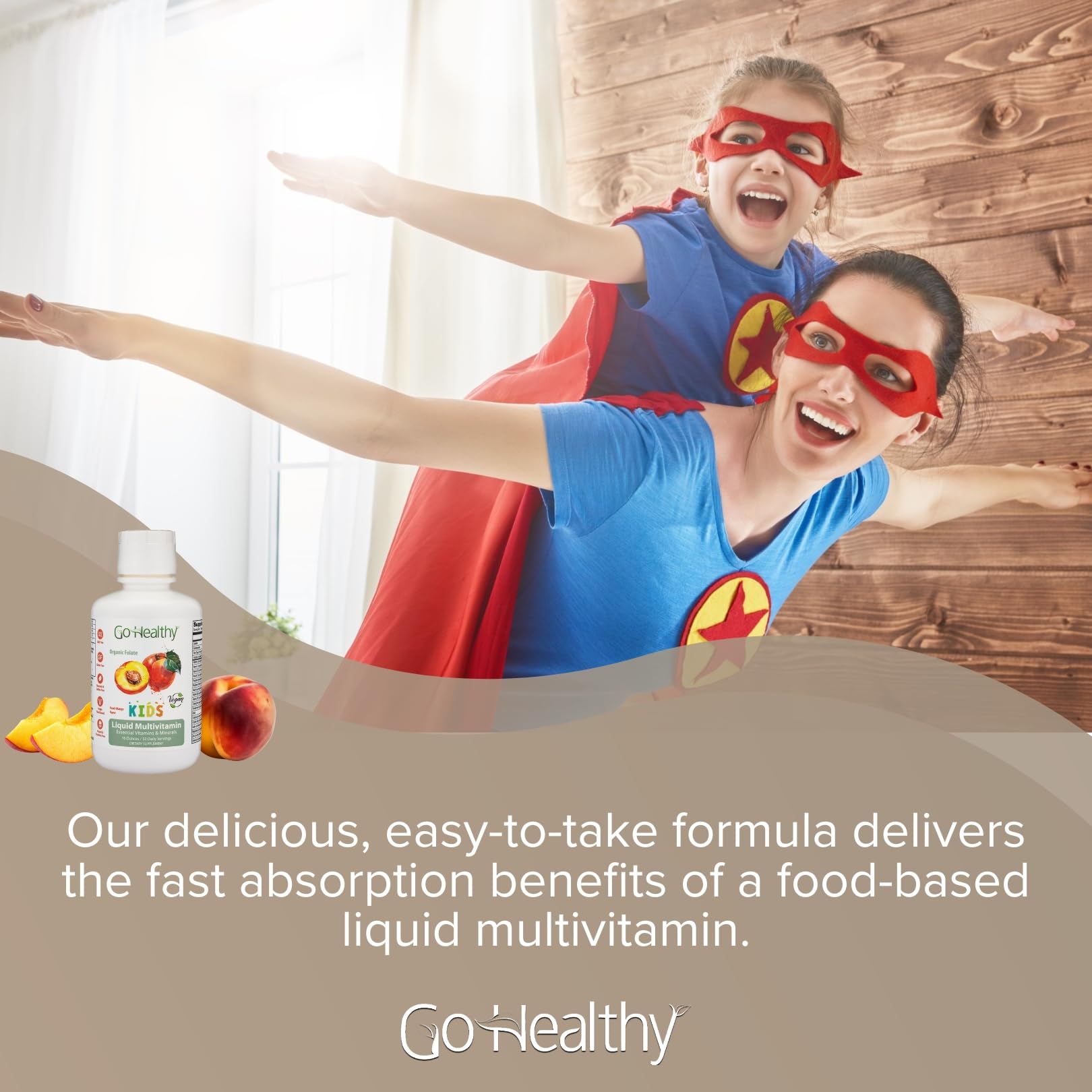 Familia disfrutando multivitaminas Go Healthy