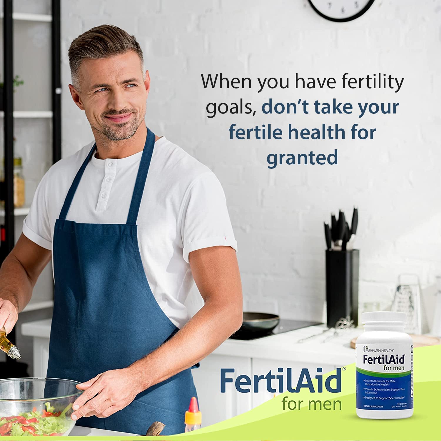 Publicidad FertilAid Hombres cocina