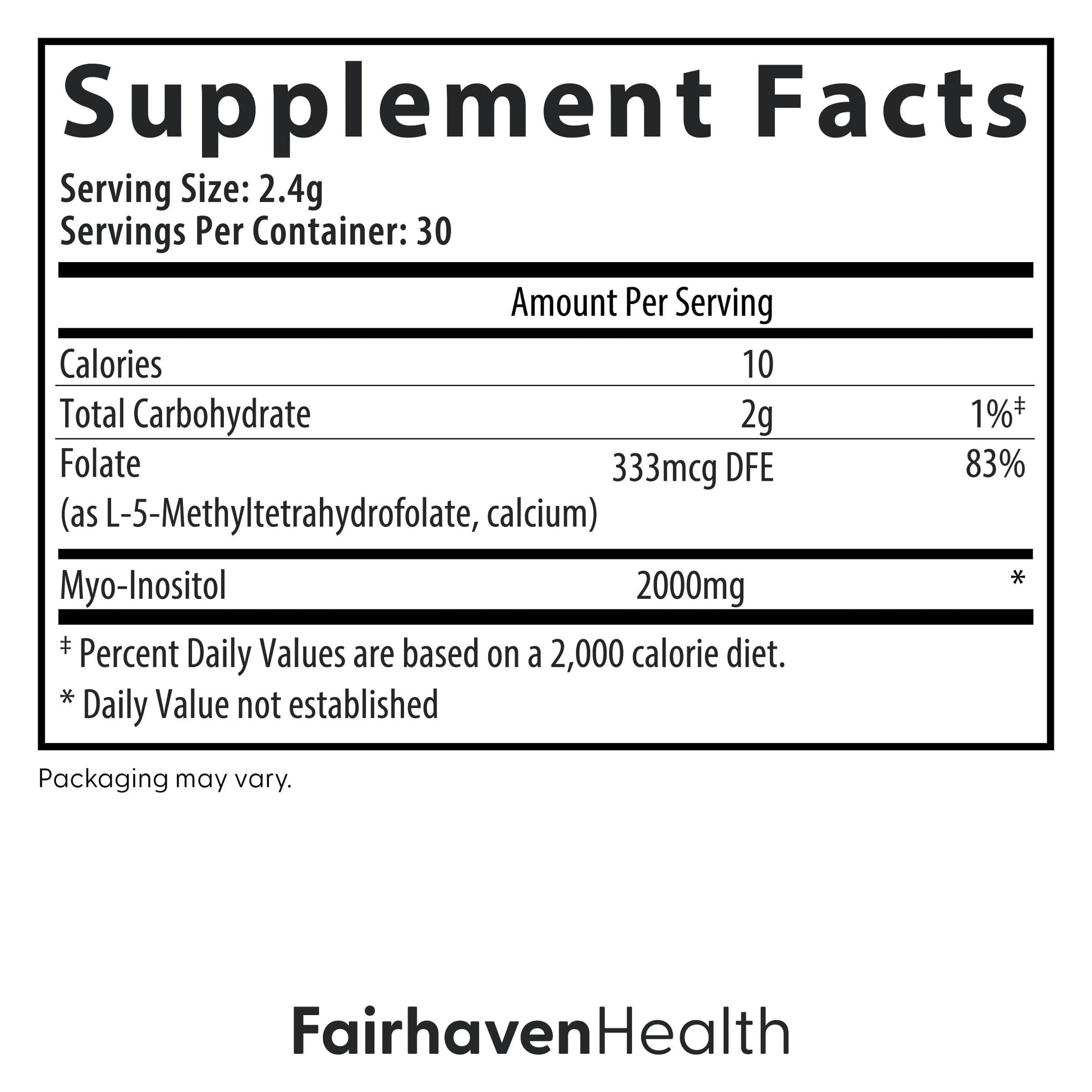 fertilidad polvo suplemento saludable ovárica fairhaven