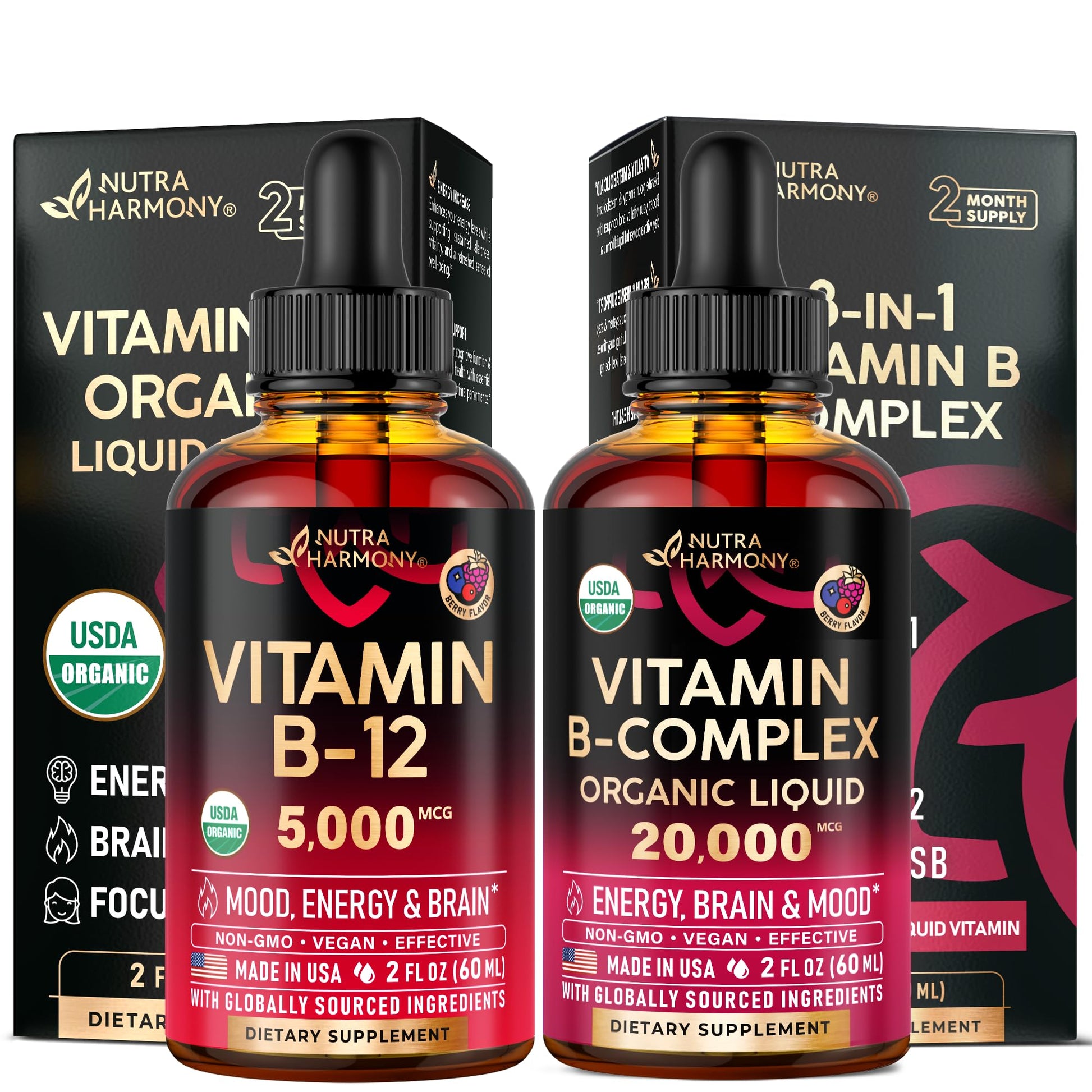 Flacon Nutraharmony gotas orgánicas de vitamina B