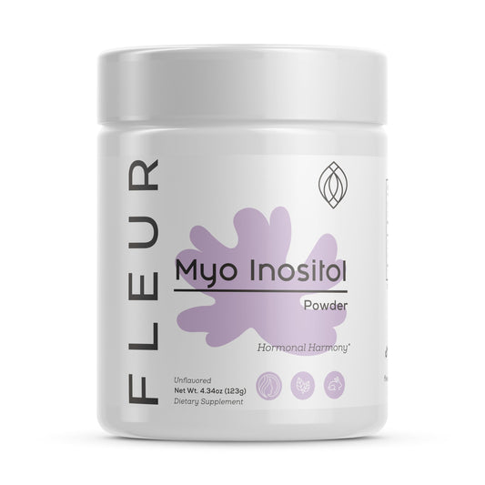 FLEUR polvo mio-inositol y d-ciro inositol para apoyo hormonal mujeres