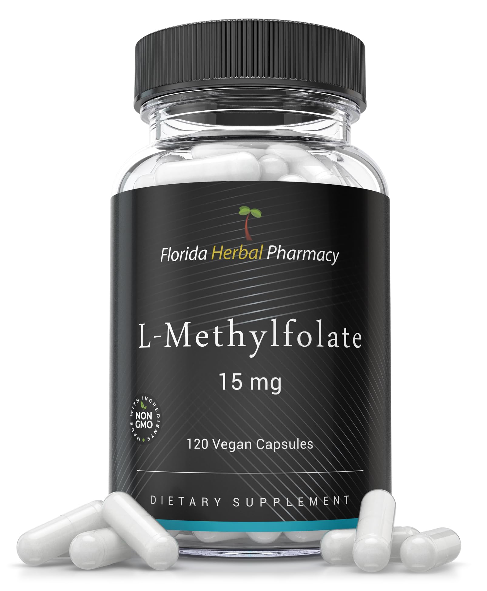 Florida Herbal Pharmacy suplemento L-metilfolato 15 mg caja frontal