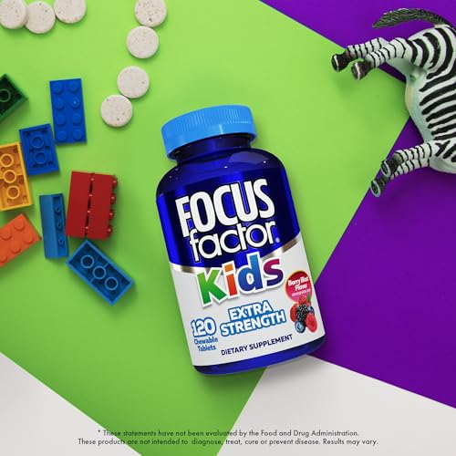 Focus Factor Niños extra fuerte, vitamina D3 y B12.