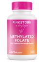 Frasco de folato metilado Pink Stork esencial para embarazo