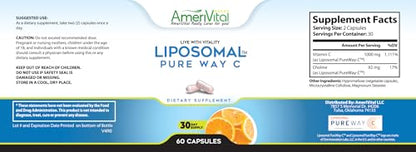 Folletos producto vitamina C liposomal AmeriVital 60 unidades
