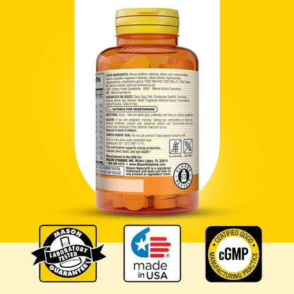 Fondo amarillo Vitaminas Mason
