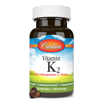 Fondo azul vitamina k2 carlson mk7 120 capsulas blandas