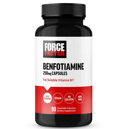 FORCE FACTOR benfotiamina 90 cápsulas vegetales para absorción alta